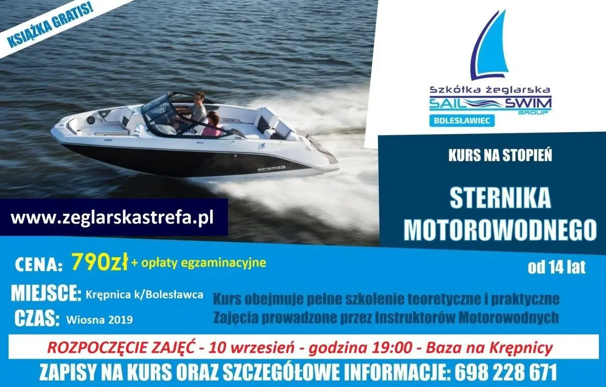 Kurs na stopień sternika motorowodnego - wrzesień 2019.