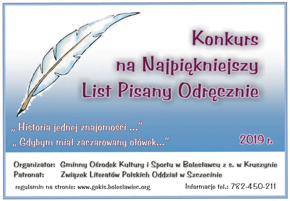 Baner konkursu List Pisany Odręcznie