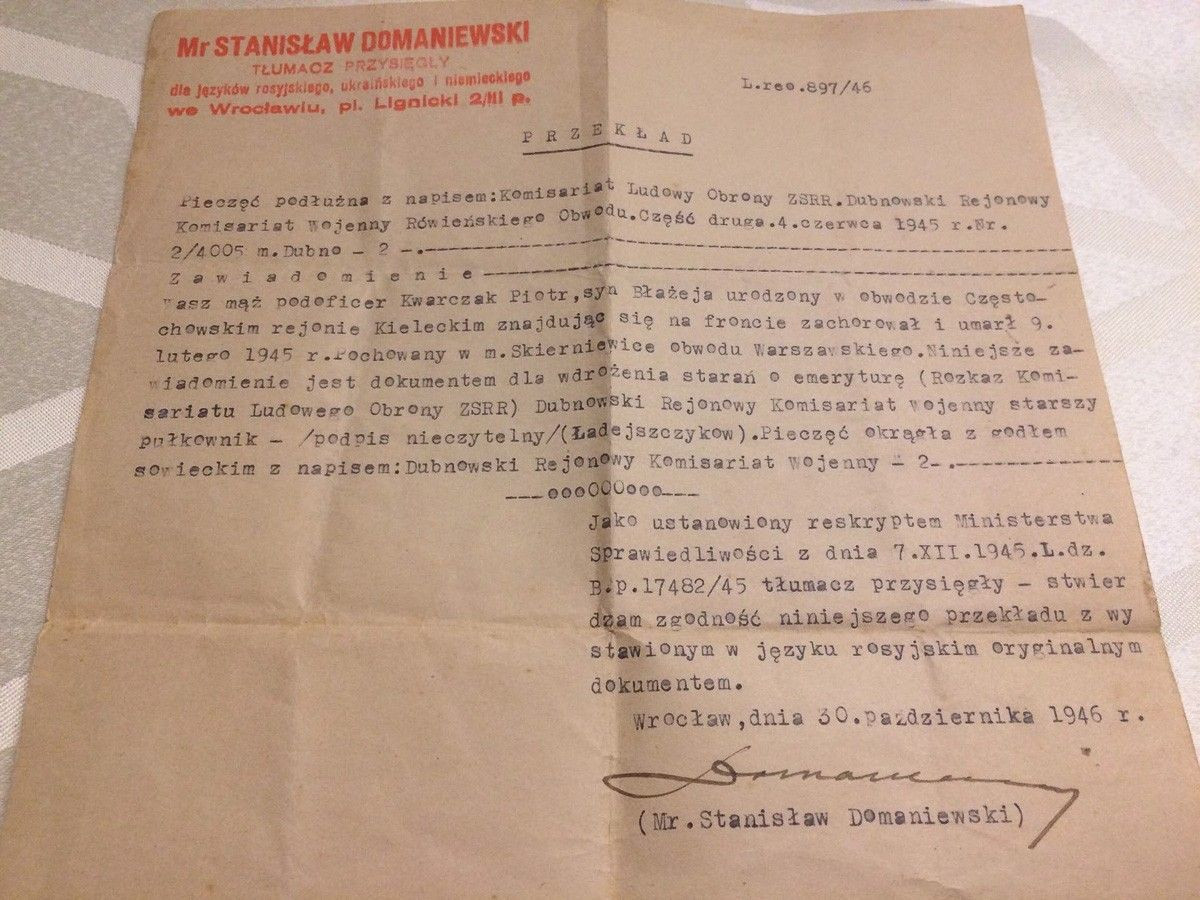 Piotr Kwarciak. Walczył w Legionach, uratował 15 Żydów. Prawdopodobnie zamordowali go sowieci