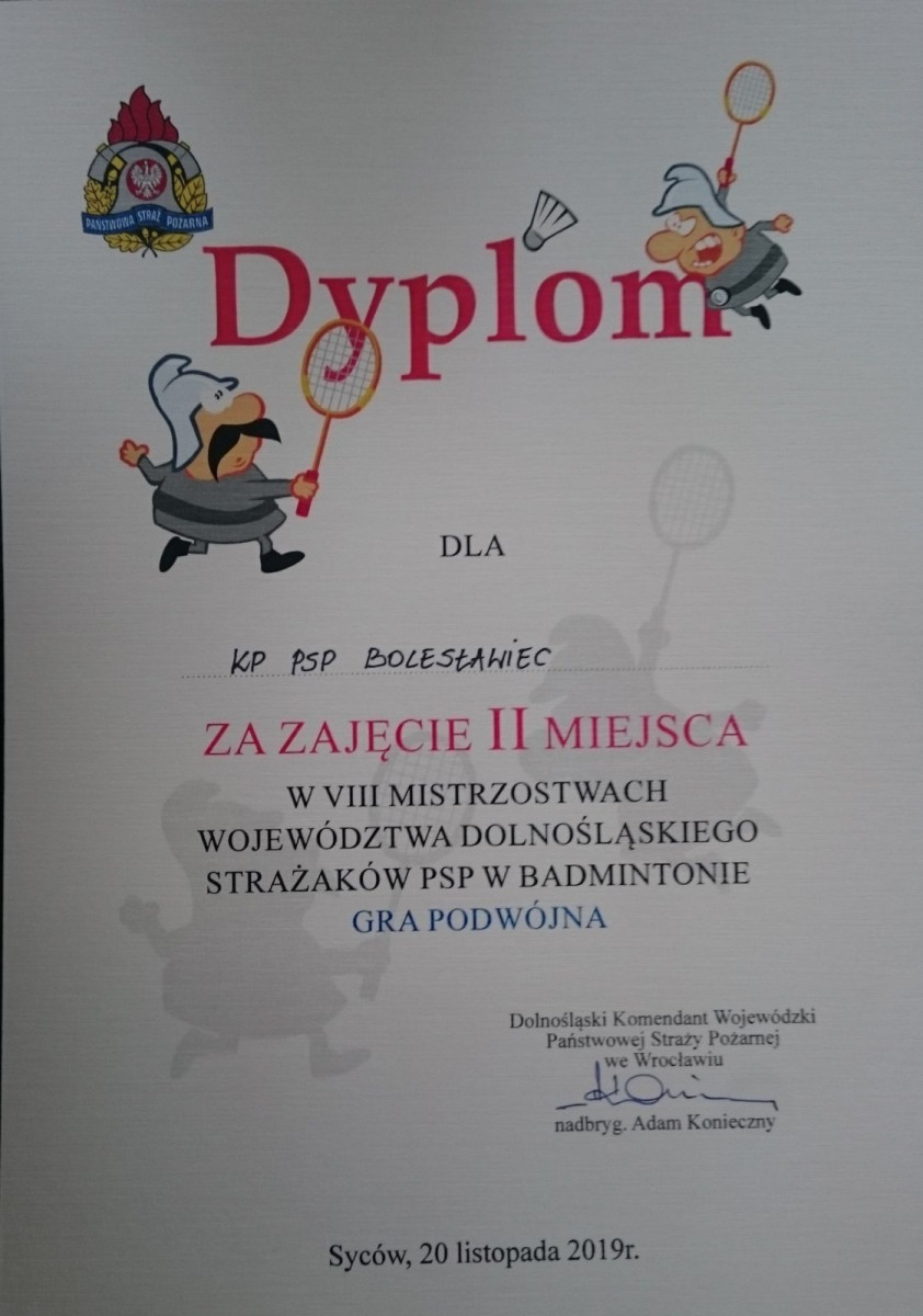 Sukces bolesławieckiego strażaka-badmintonisty Łukasza Musiała