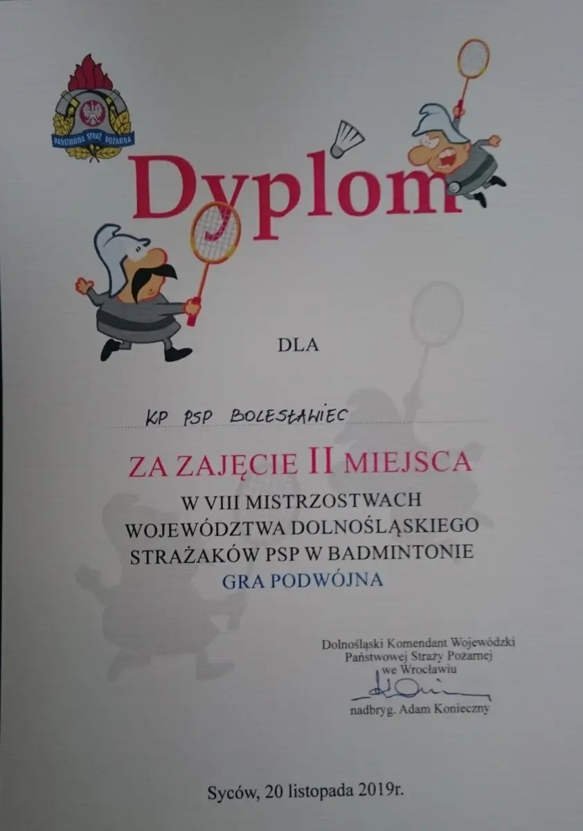 Sukces bolesławieckiego strażaka-badmintonisty Łukasza Musiała