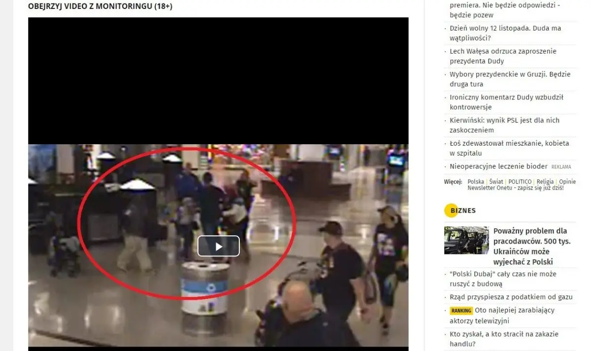 Treść nieprawdziwego newsa z rzekomym filmem z porwania dziecka w Bolesławcu