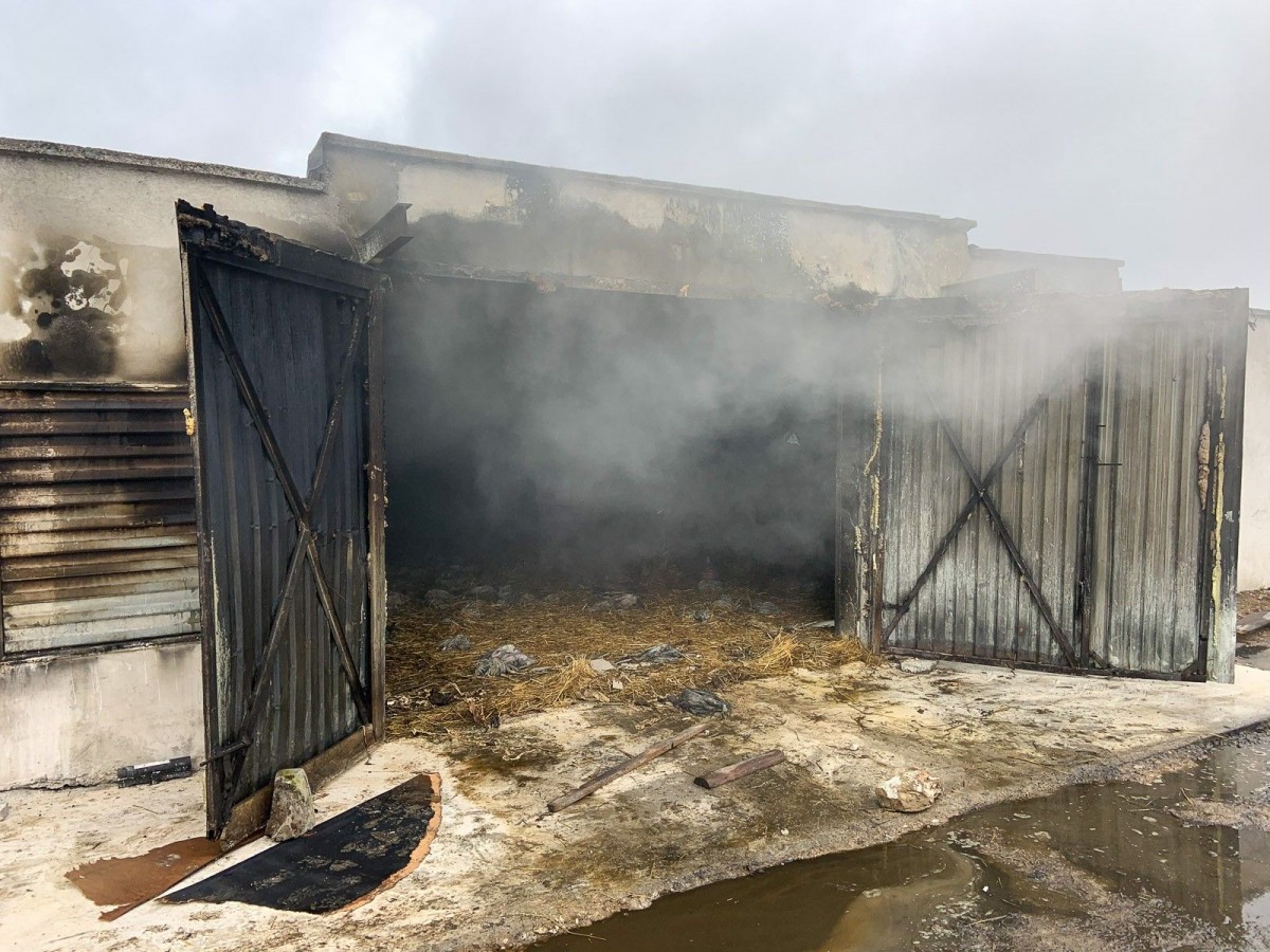 Pożar kurnika w Krzyżowej