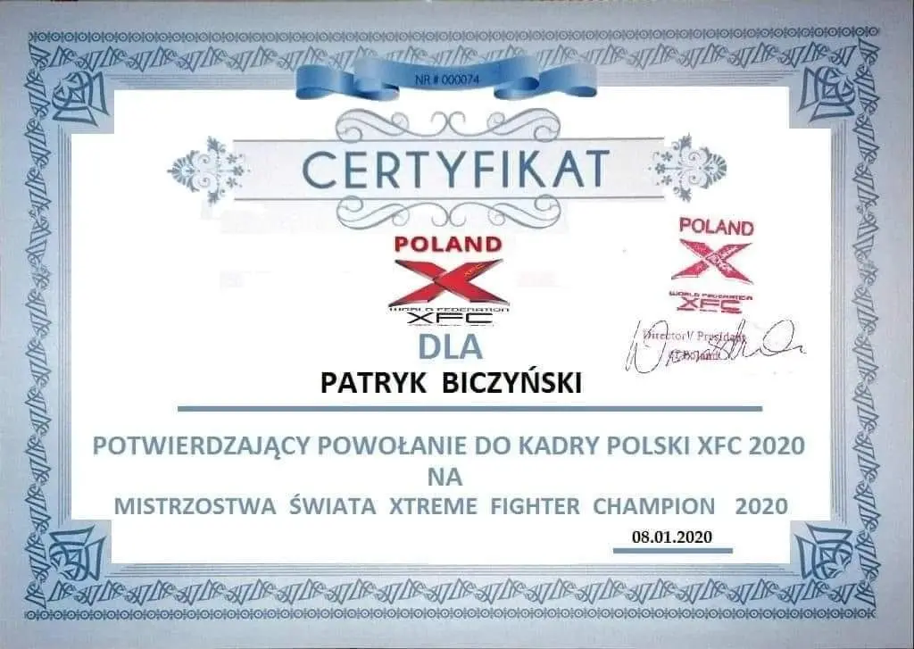 Certyfikat uczestnictwa i koszty udziału w mistrzostwach