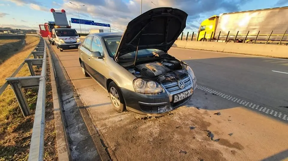 Pożar auta na A4