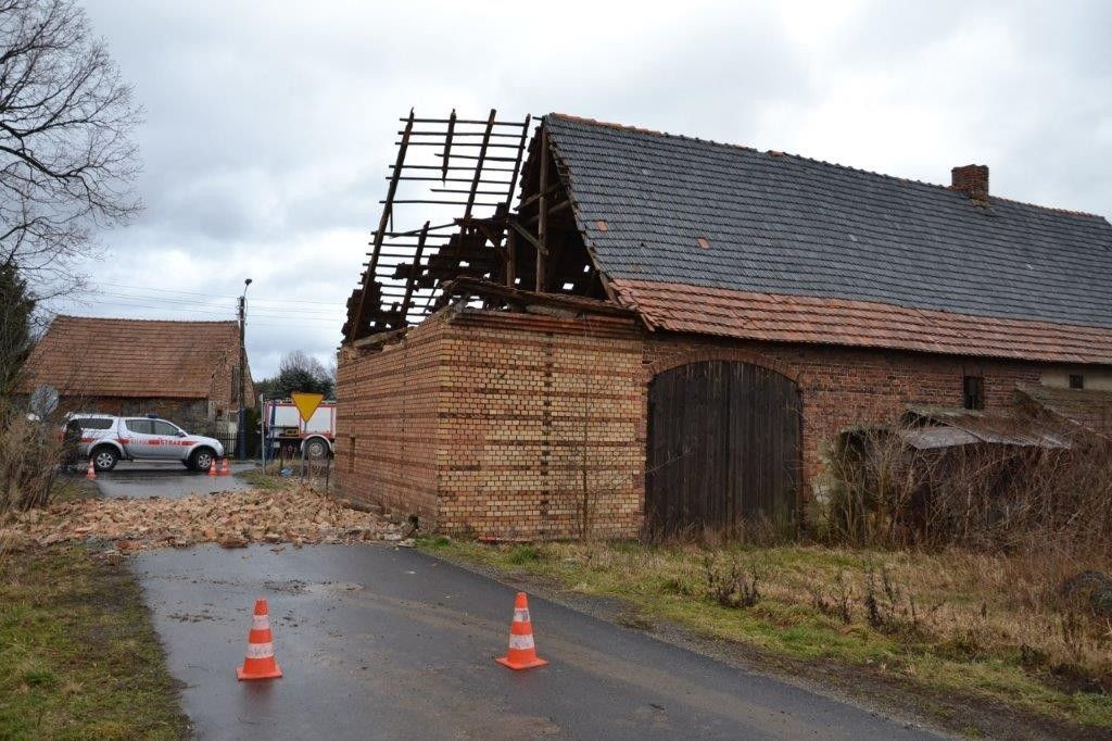 Orkan Sabina: 43 zdarzenia, 7 budynków mieszkalnych uszkodzonych
