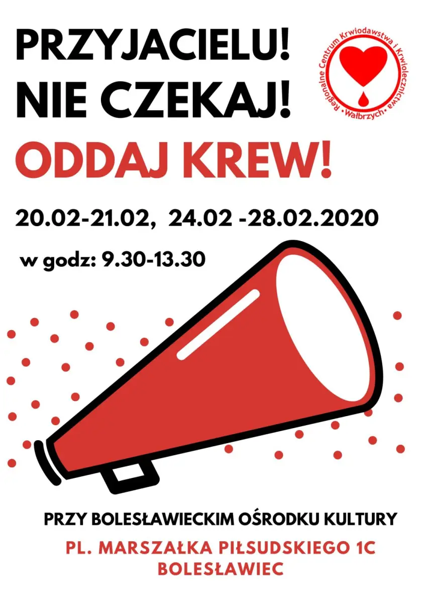 W Bolesławcu można będzie oddać krew