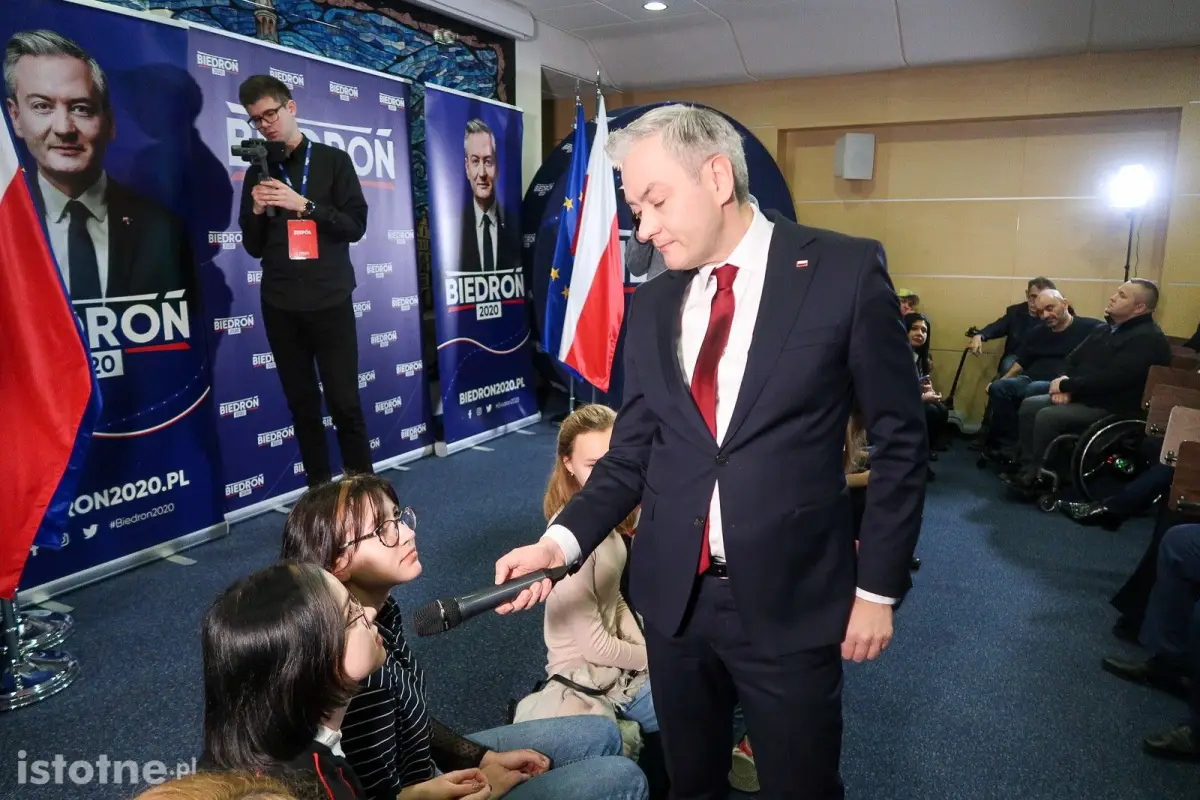 Spotkanie wyborcze Roberta Biedronia w Bolesławcu