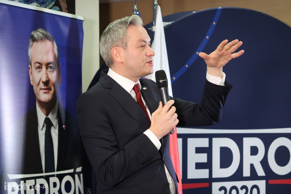 Spotkanie wyborcze Roberta Biedronia w Bolesławcu