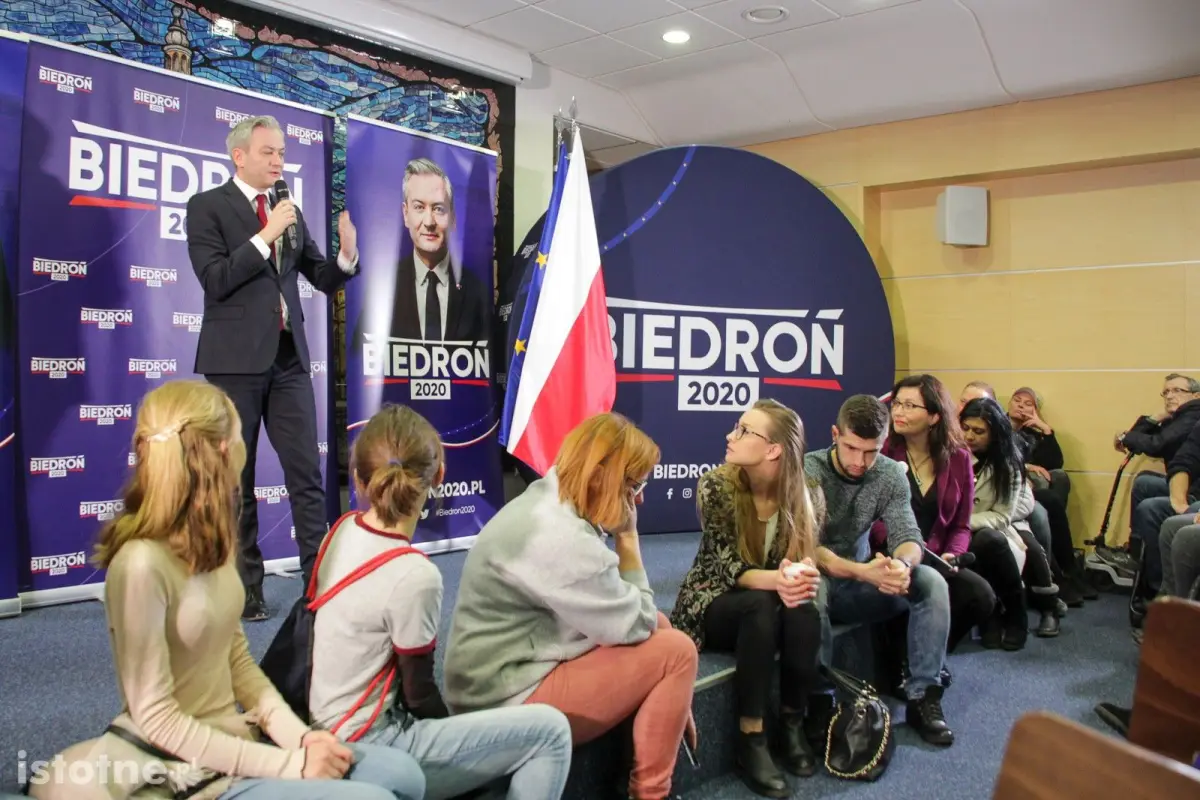 Spotkanie wyborcze Roberta Biedronia w Bolesławcu