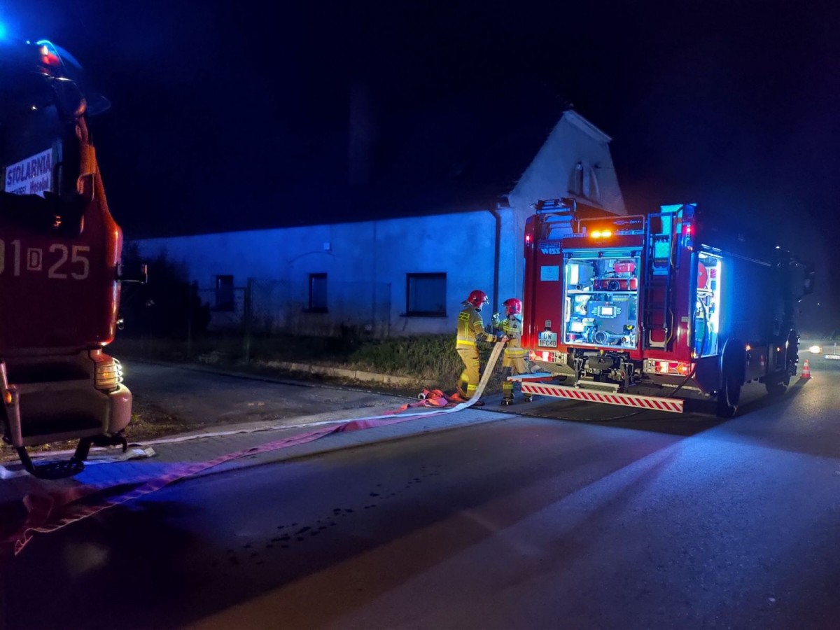 Pożar w stolarni w Bolesławicach