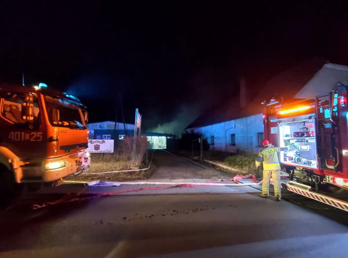 Pożar w stolarni w Bolesławicach