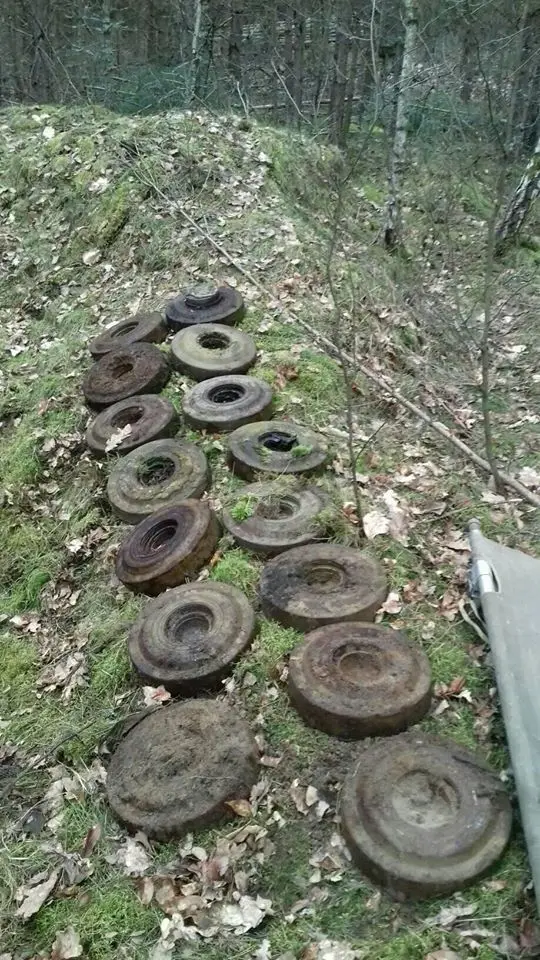 Miny przeciwpancerne znalezione w lesie w powiecie bolesławieckim