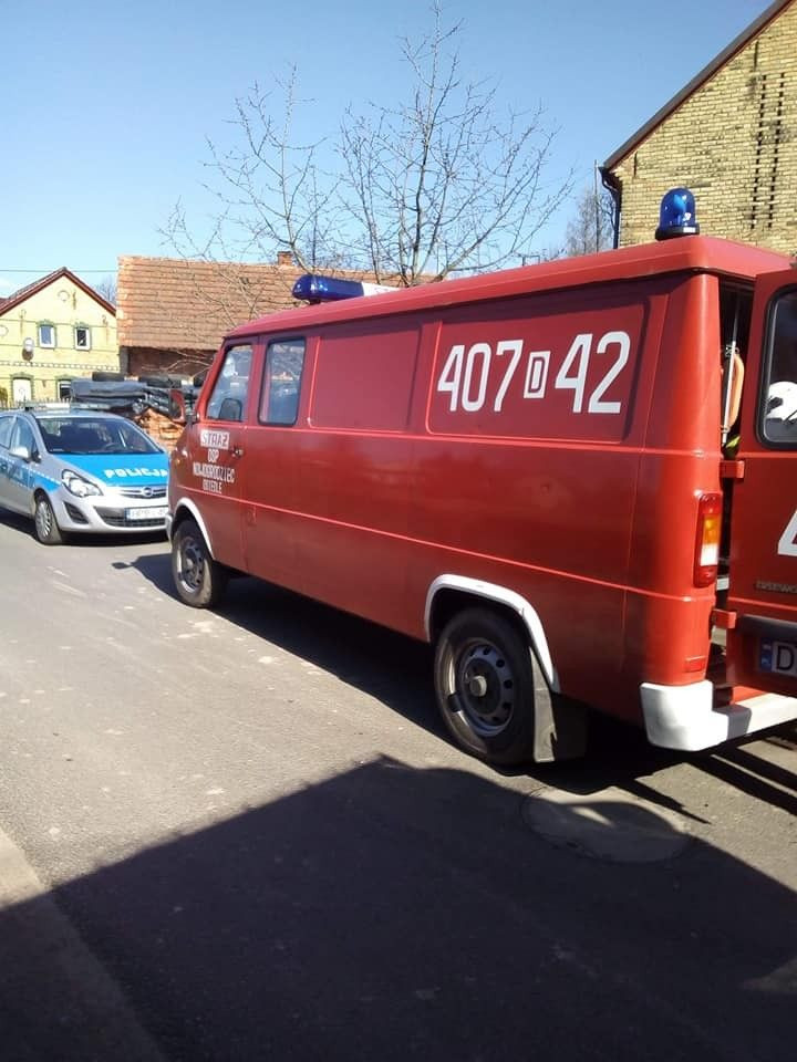 Akcja straży w Milikowie (gmina Nowogrodziec, powiat bolesławiecki)