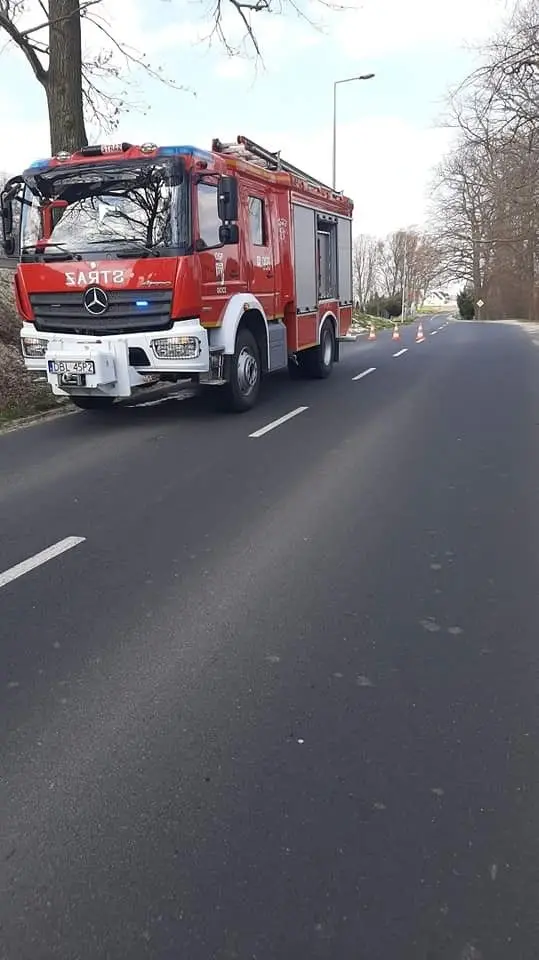 Akcja strażaków koło Zabłocia (gmina Nowogrodziec, powiat bolesławiecki)