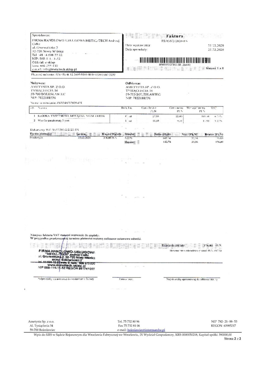 Dokument dotyczący kradzieży