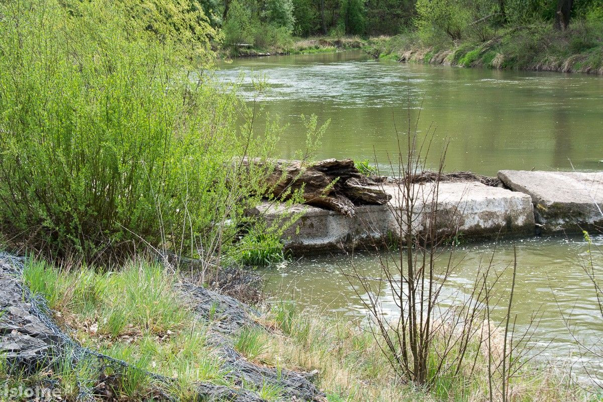 Stan wody w rzecze Bóbr (zdjęcia wykonane 26 kwietnia w Bolesławcu)