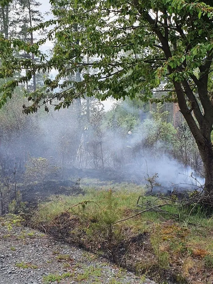 Fire service operation in Iwiny (Warta Bolesławiecka municipality, Bolesławiec County)