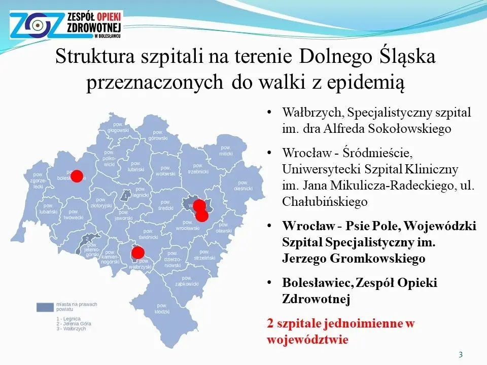 Sytuacja epidemiologiczna i finansowa szpitala powiatowego w Bolesławcu – prezentacja