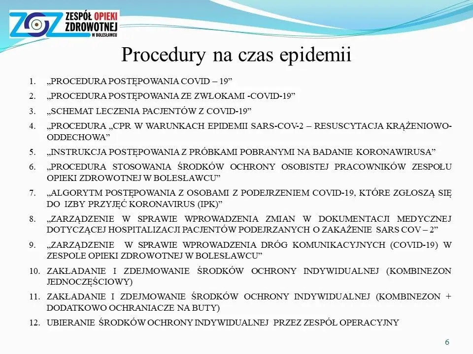 Sytuacja epidemiologiczna i finansowa szpitala powiatowego w Bolesławcu – prezentacja