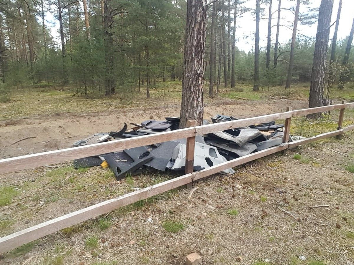 Dzikie wysypisko przy drodze 297, między Trzebieniem a Golnicami (gmina Bolesławiec)