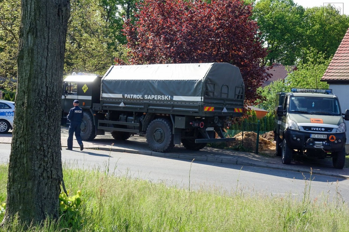 Akcja saperów przy ulicy Góralskiej w Bolesławcu