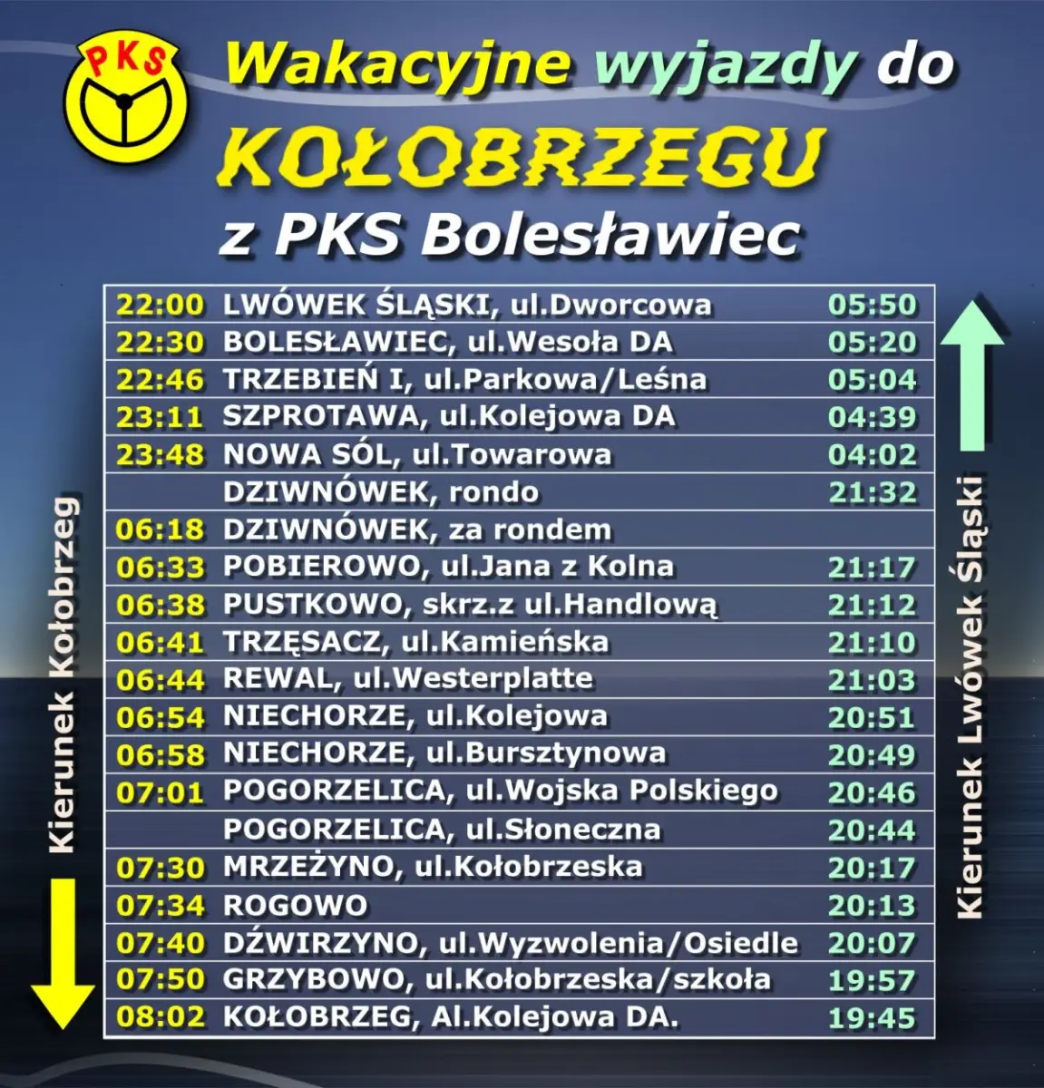 Rozkład jazdy Kolobrzeg PKS Bolesławiec