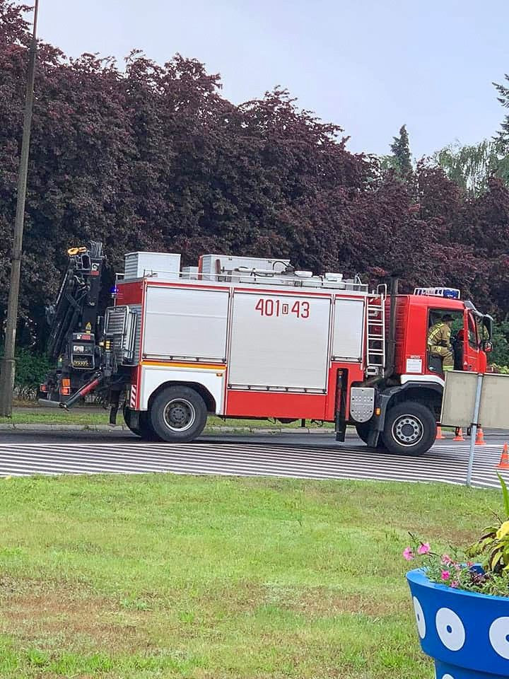 Akcja straży pożarnej na ulicy Nila w Bolesławcu