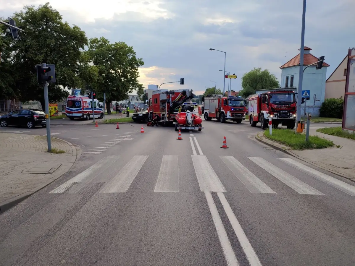 Wypadek na skrzyżowaniu Cieszkowskiego i Staszica