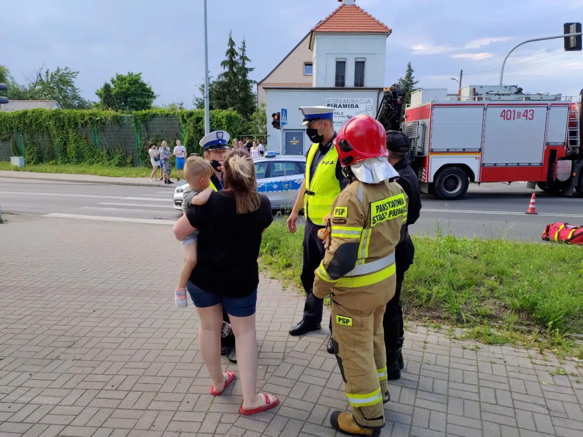 Wypadek na skrzyżowaniu Cieszkowskiego i Staszica