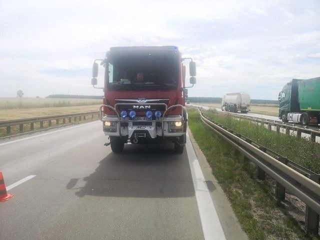 Akcja służb na A4 (na wysokości Krzyżowej, gmina Gromadka, powiat bolesławiecki)