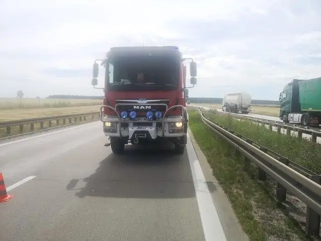 Akcja służb na A4 (na wysokości Krzyżowej, gmina Gromadka, powiat bolesławiecki)