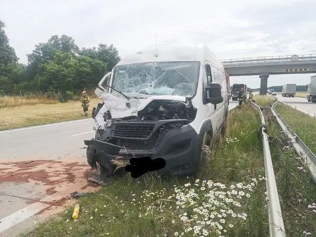 Akcja służb na A4 (na wysokości Krzyżowej, gmina Gromadka, powiat bolesławiecki)