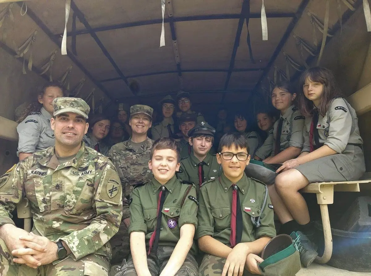 Żołnierze US Army u bolesławieckich harcerzy
