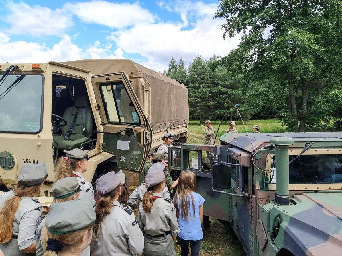 Żołnierze US Army u bolesławieckich harcerzy