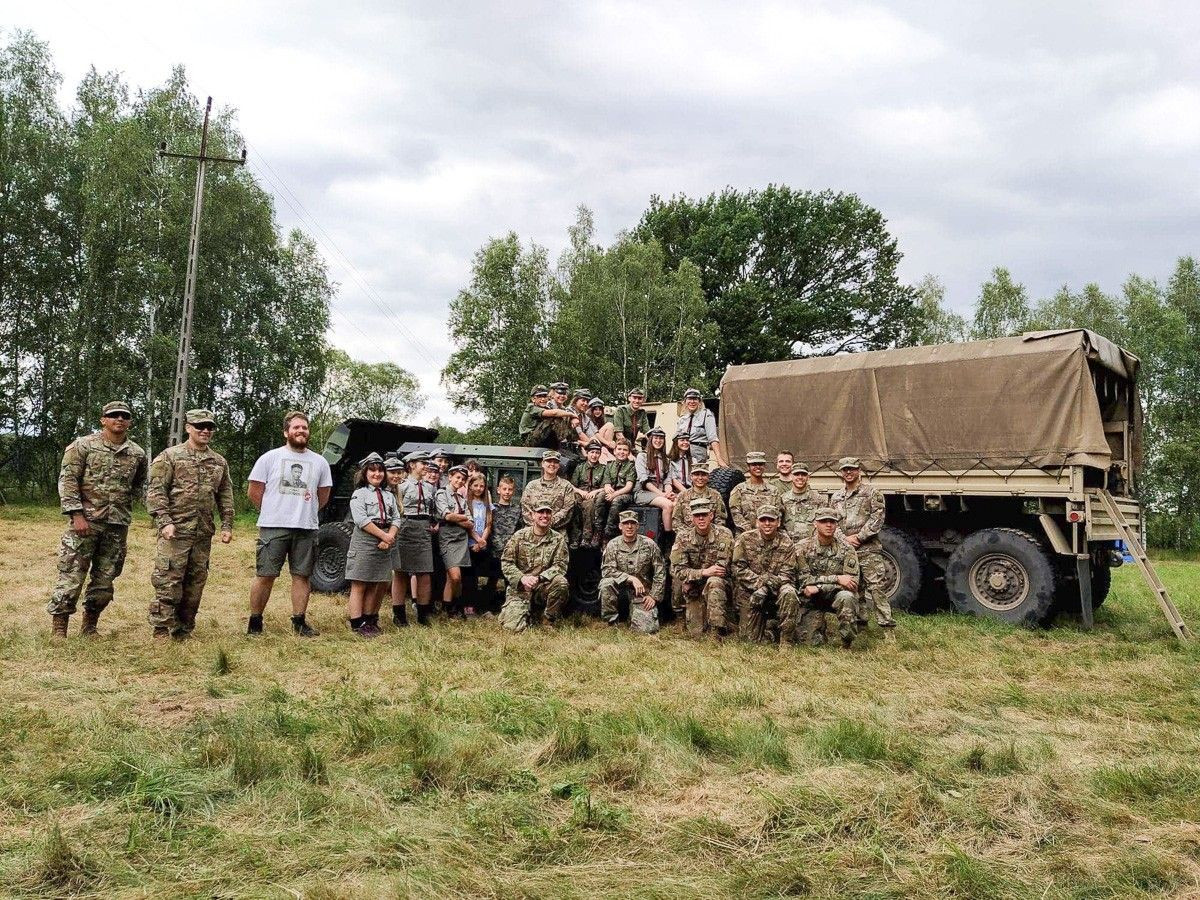 Żołnierze US Army u bolesławieckich harcerzy