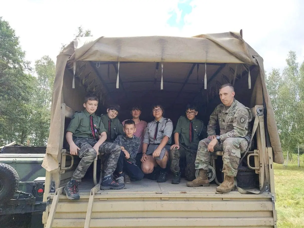 Żołnierze US Army u bolesławieckich harcerzy