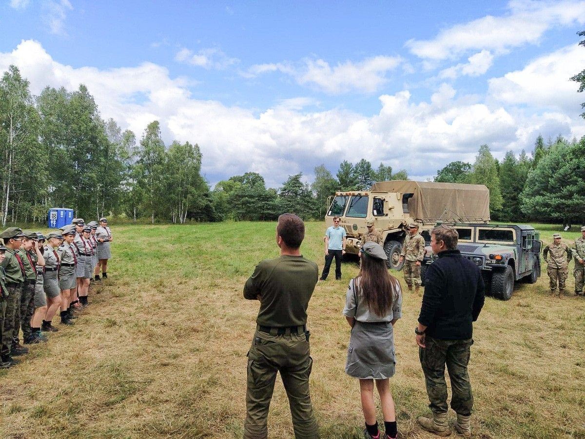 Żołnierze US Army u bolesławieckich harcerzy
