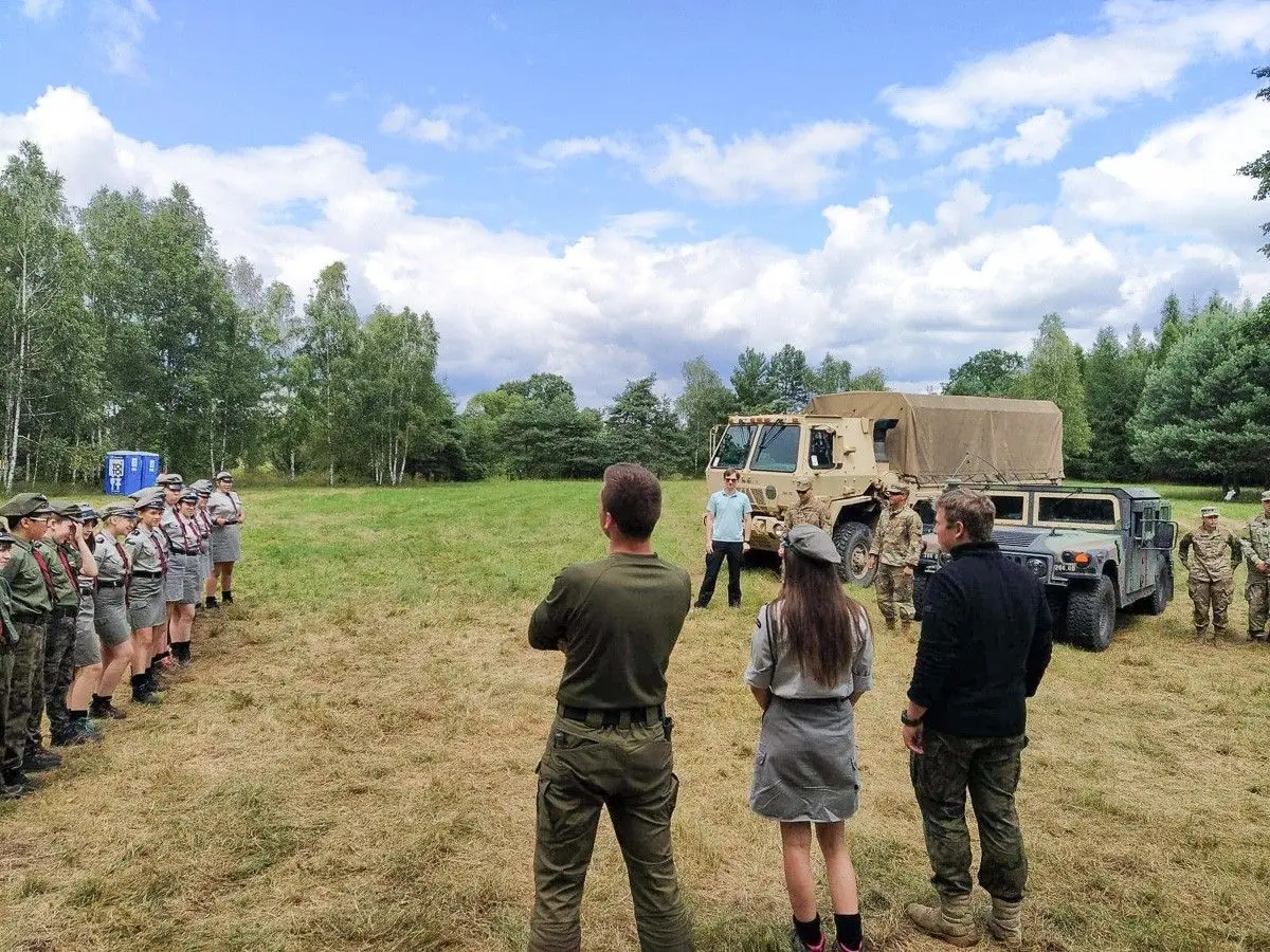 Żołnierze US Army u bolesławieckich harcerzy