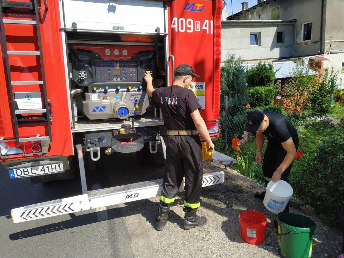 Akcja straży pożarnej w gminie Gromadka (powiat bolesławiecki)