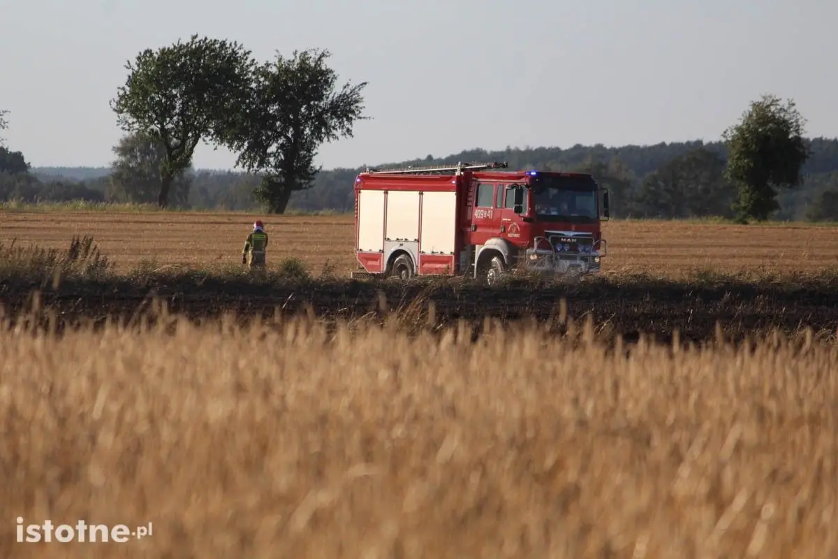 Fire in a field near Chościszowice