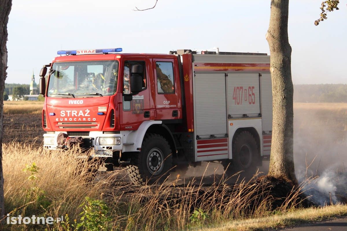 Pożar na polu koło Chościszowic