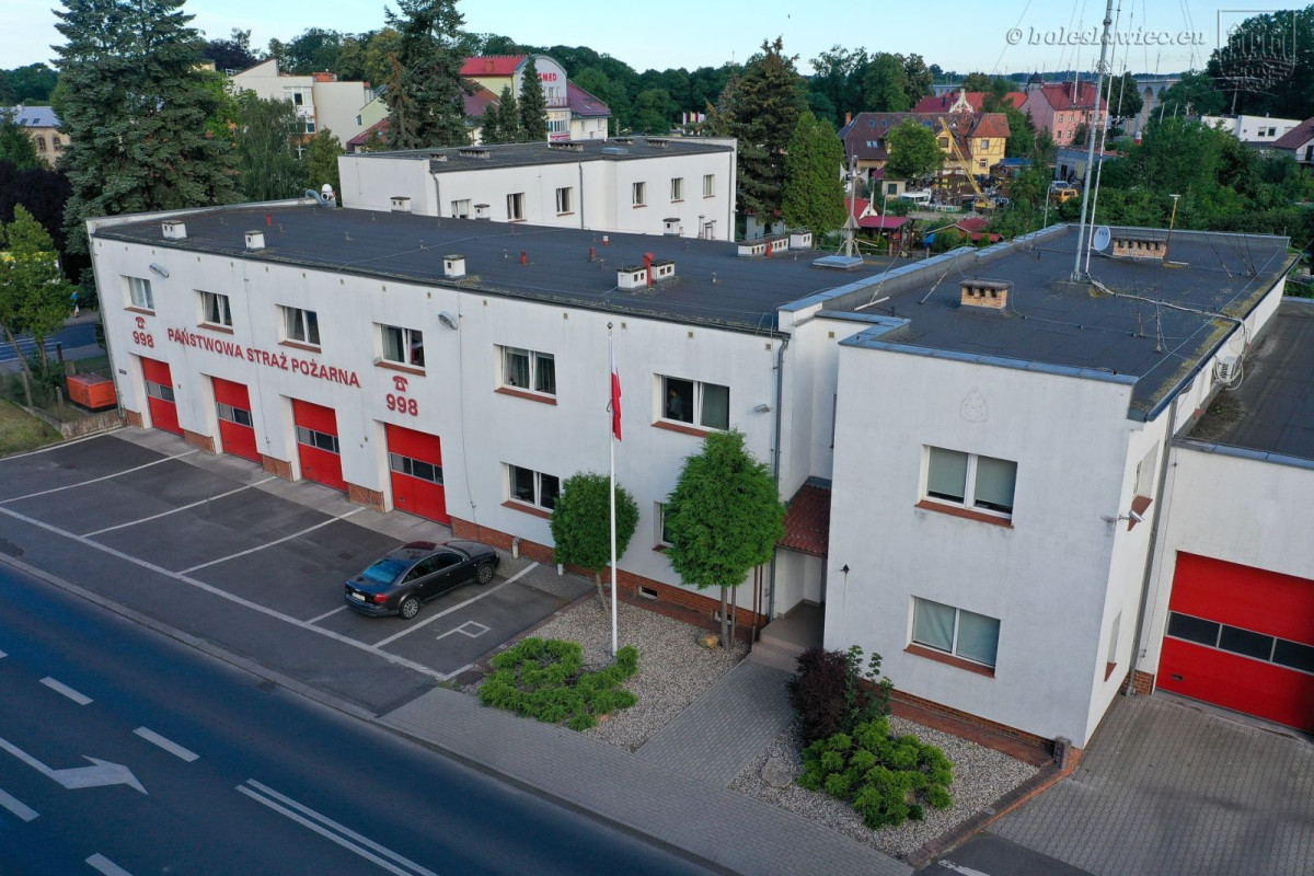Obecna siedziba KP PSP w Bolesławcu i działka, na której powstanie ta nowa