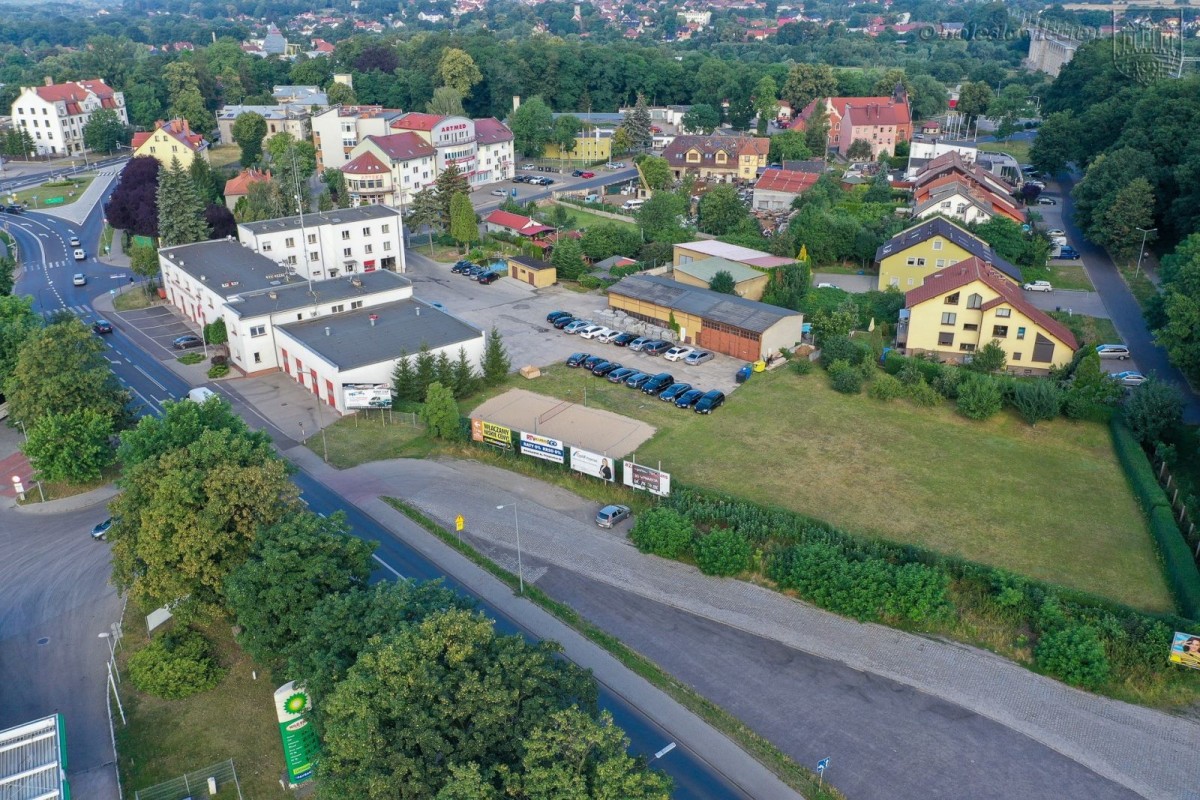 Obecna siedziba KP PSP w Bolesławcu i działka, na której powstanie ta nowa