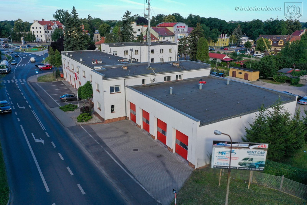 Obecna siedziba KP PSP w Bolesławcu i działka, na której powstanie ta nowa