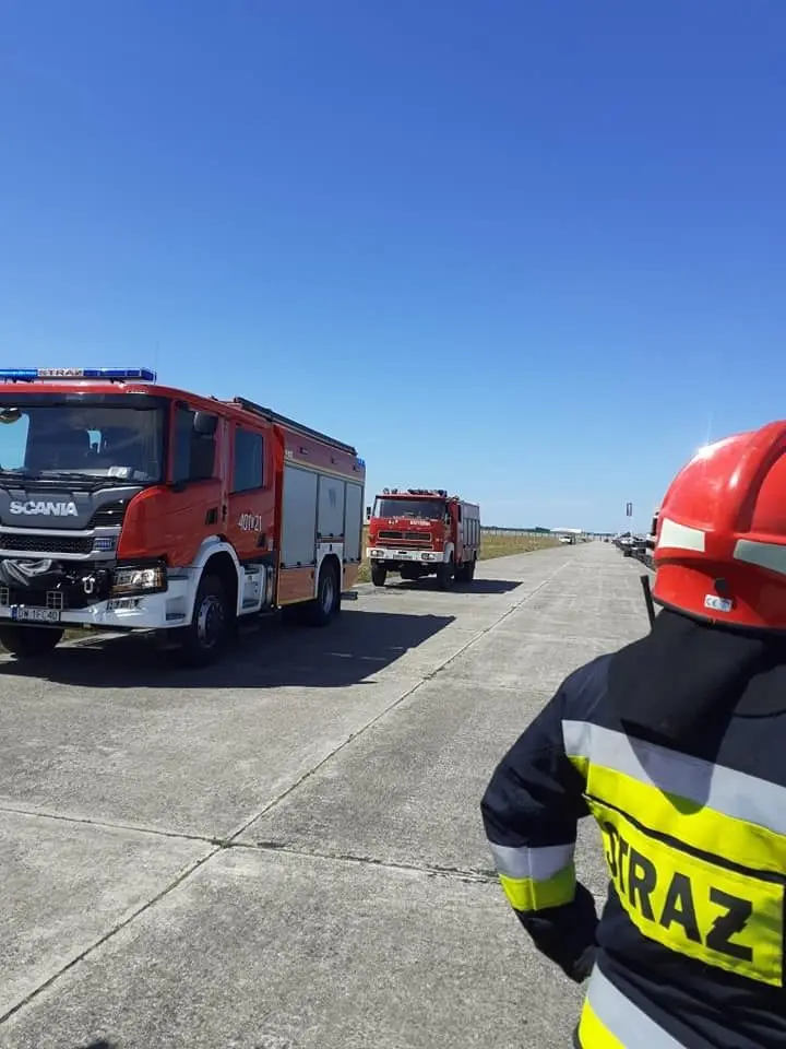 Akcja straży pożarnej na torze wyścigowym na strefie
