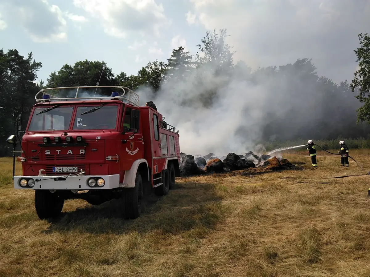 Pożar na polu w gminie Gromadka
