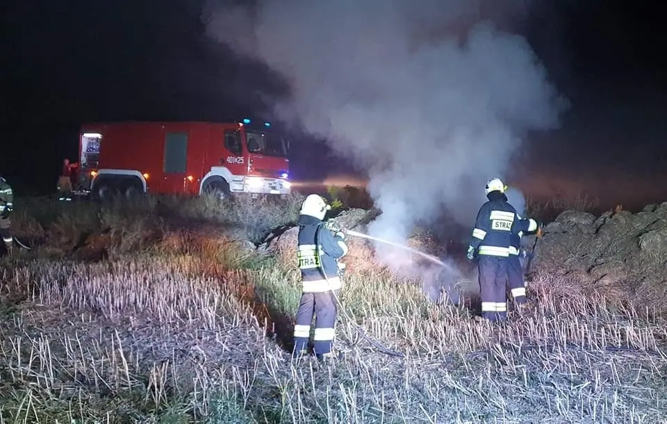 Akcja straży pożarnej w Krępnicy (gmina Bolesławiec, powiat bolesławiecki)