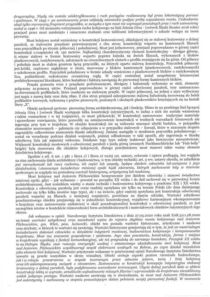 Pismo Dolnośląskiego Wojewódzkiego Konserwatora Zabytków