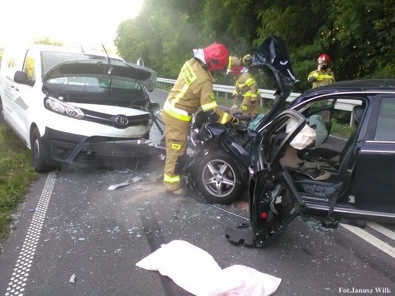 Akcja straży pożarnej koło Suszek (gmina Bolesławiec)